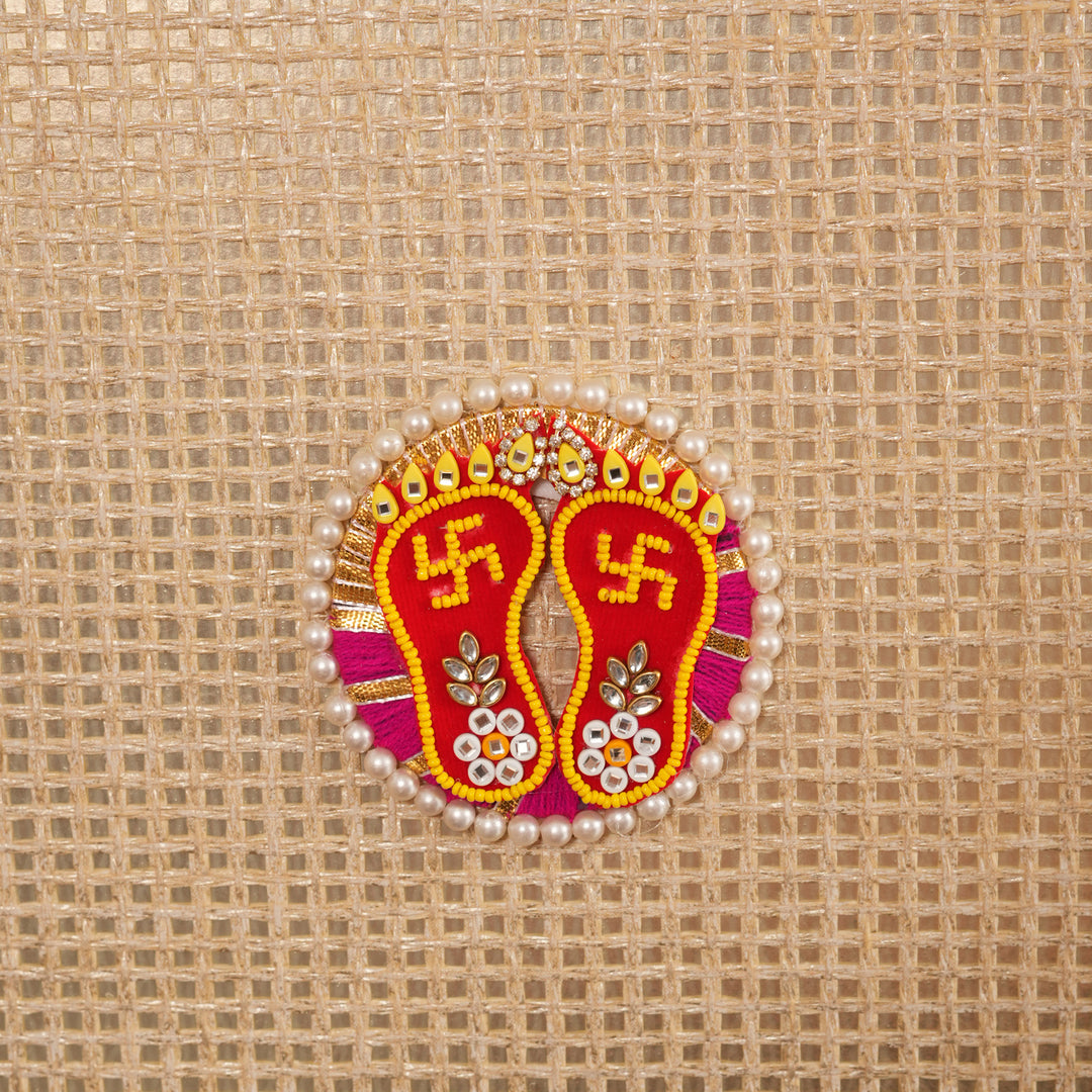 Lakshmi Charan Moti Pearl Paduka for Pooja & Diwali Decoration