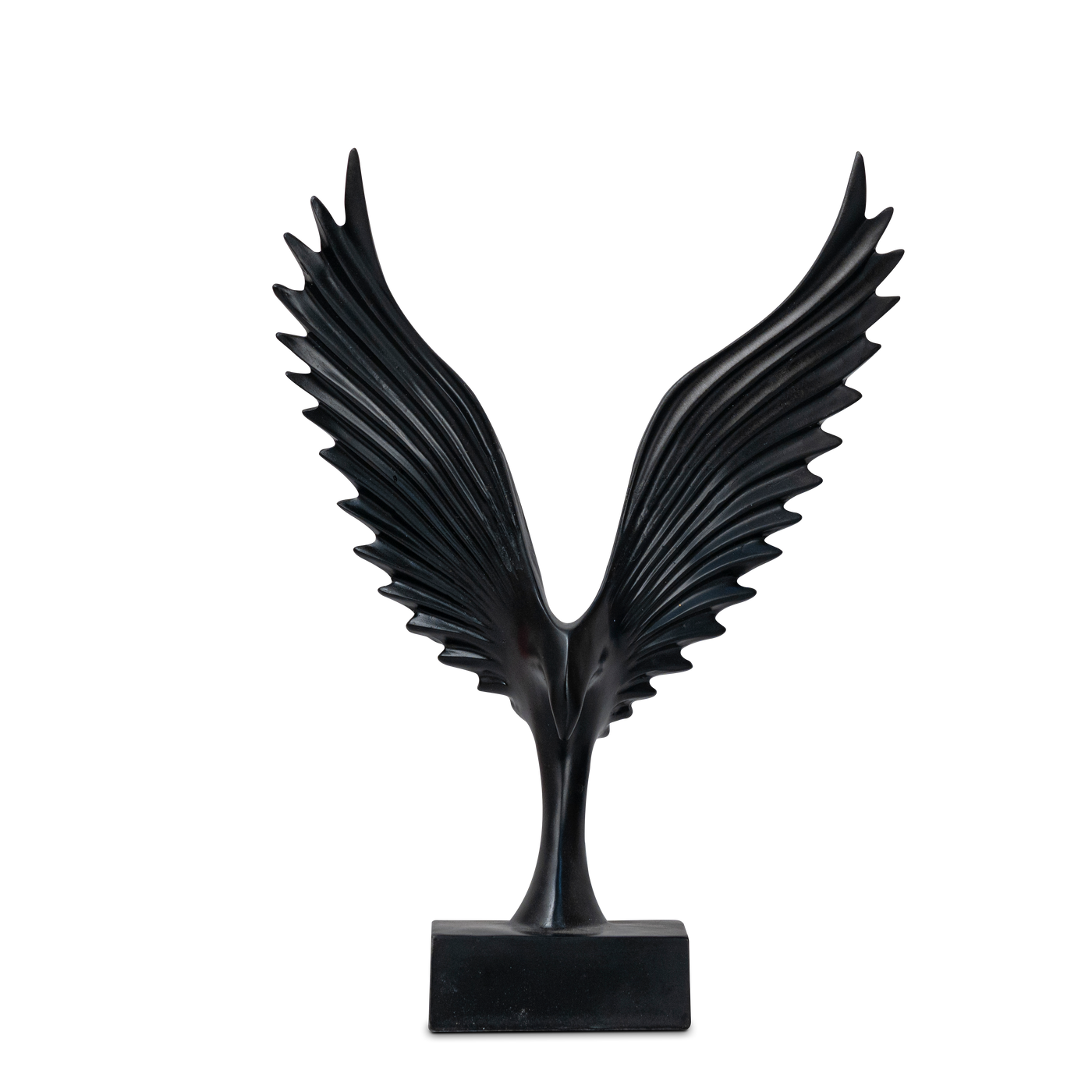 Black bird with open wings statue by Home 360