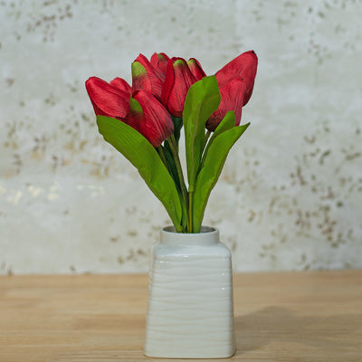 Red tulip artificial flowers by Home 360