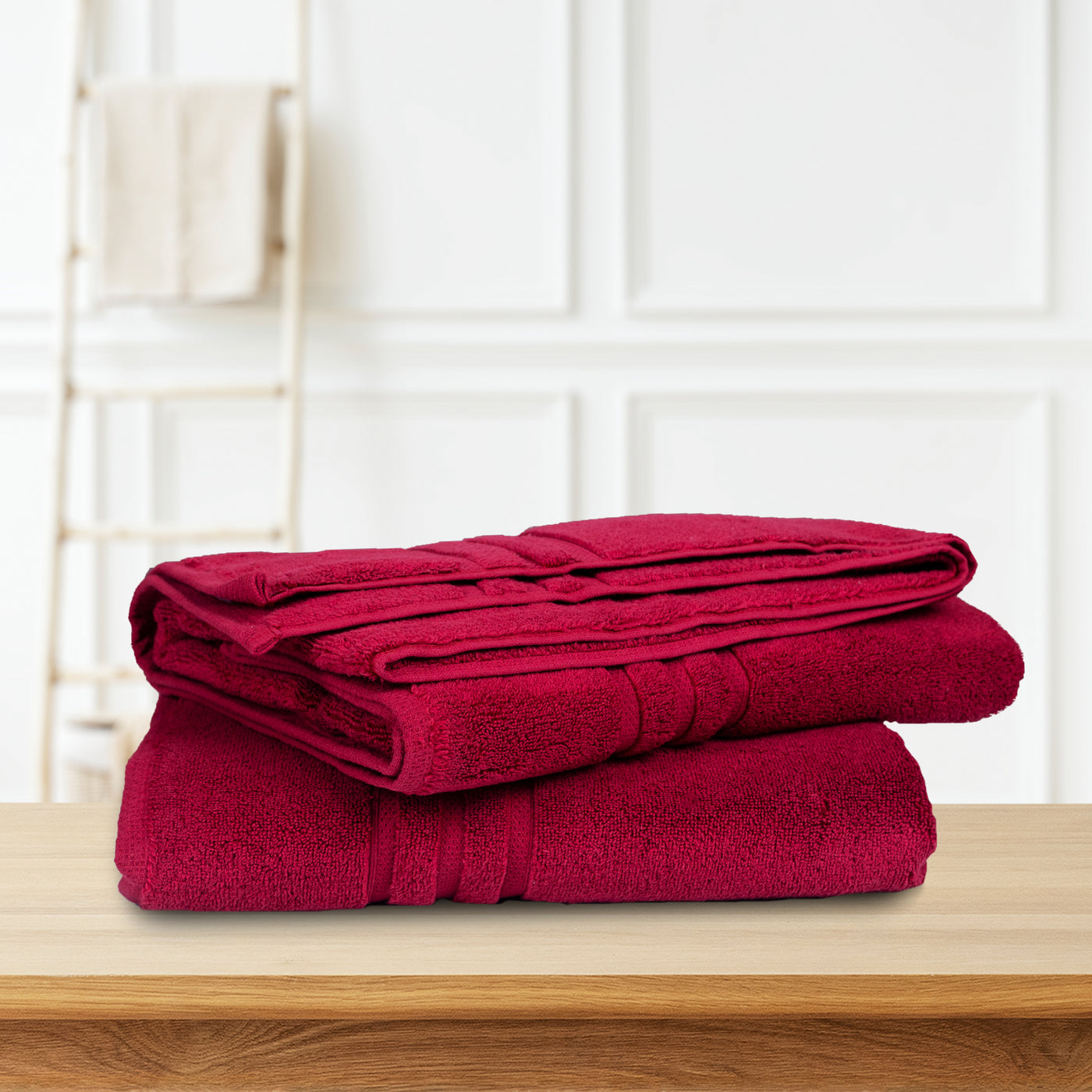 Luxe Fibrosoft Towels (Ruby Red)
