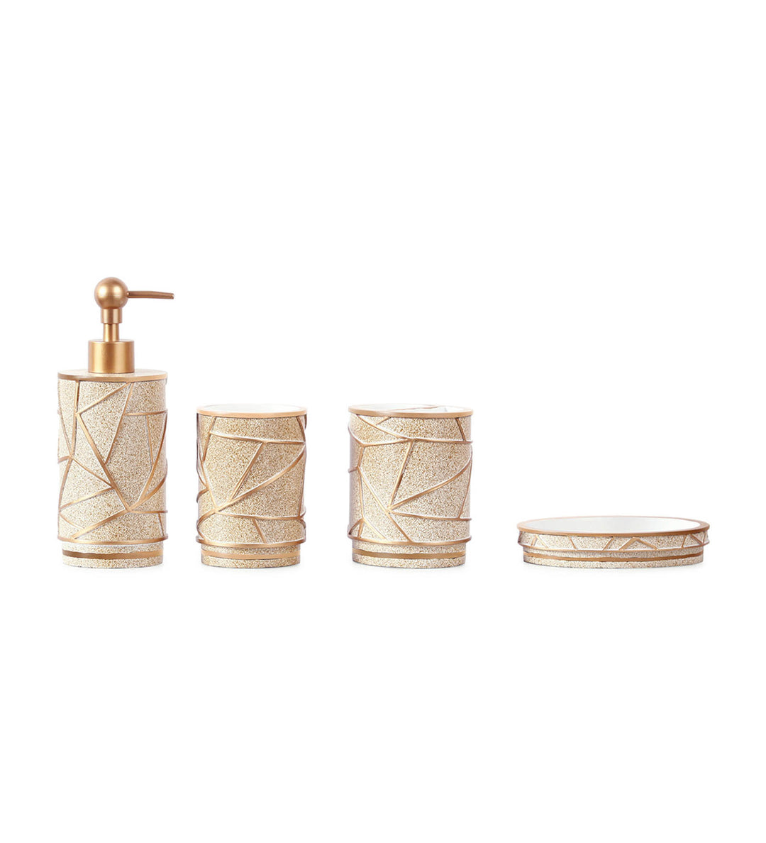 Alvina Polyresin Bath Set Golden