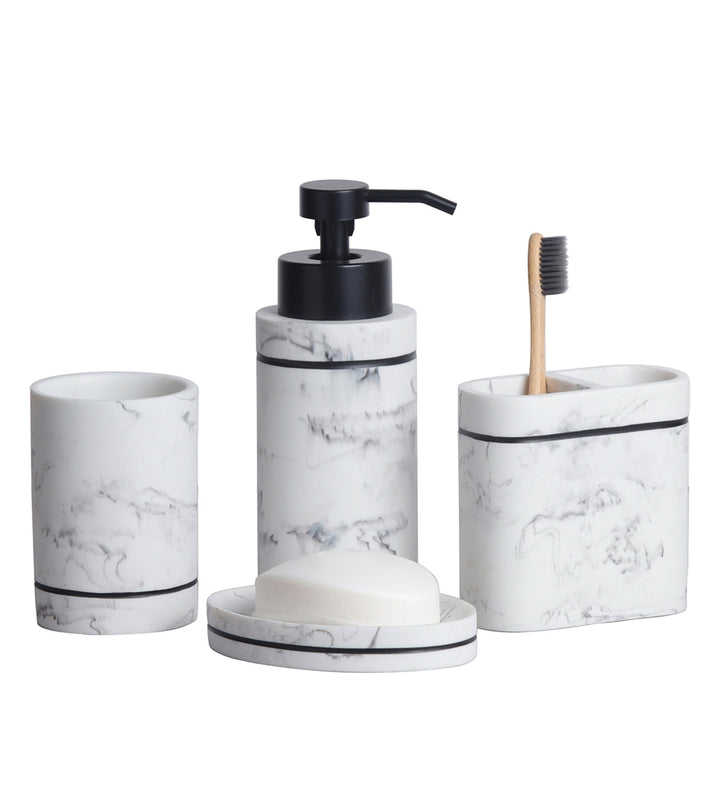 Alvina Polyresin Bath Set Marble