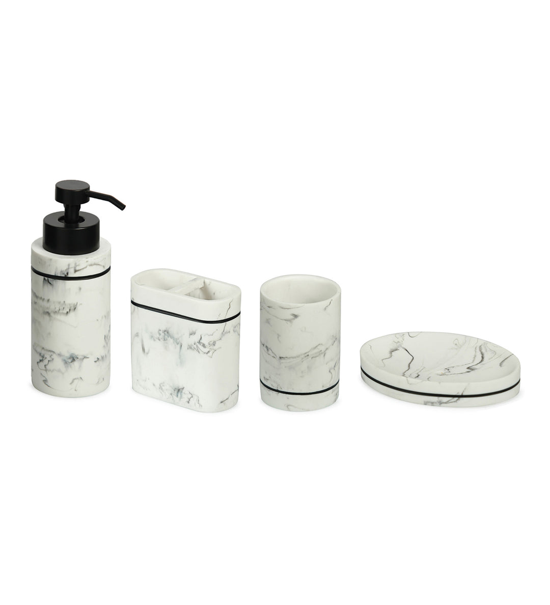 Alvina Polyresin Bath Set Marble