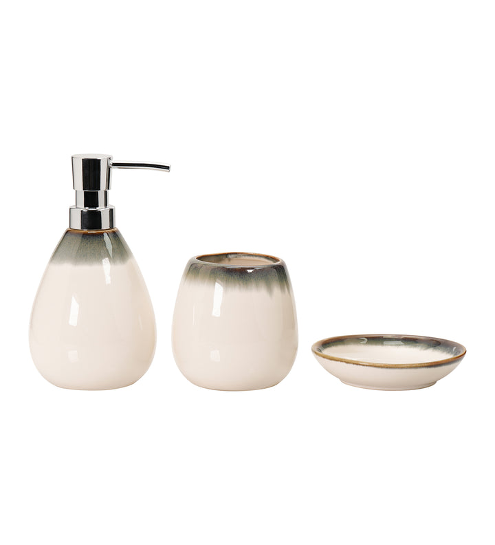 Earth 3Pcs Bathroom Set Ceramic Bath Cream