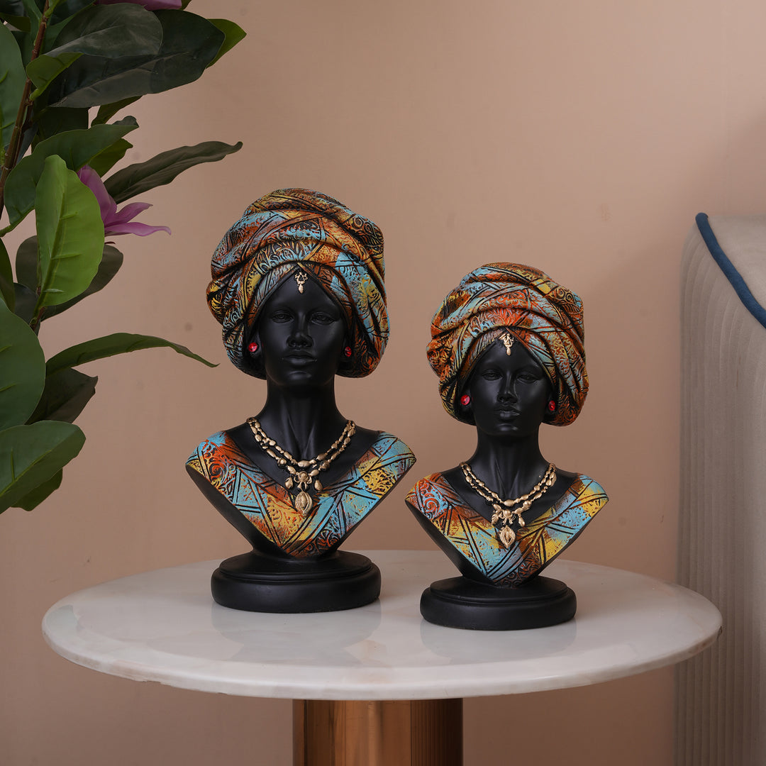African Tribal Woman Bust Statue