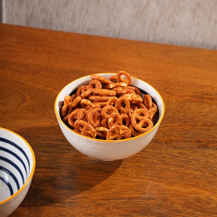 Blue Striped Ceramic Bowl