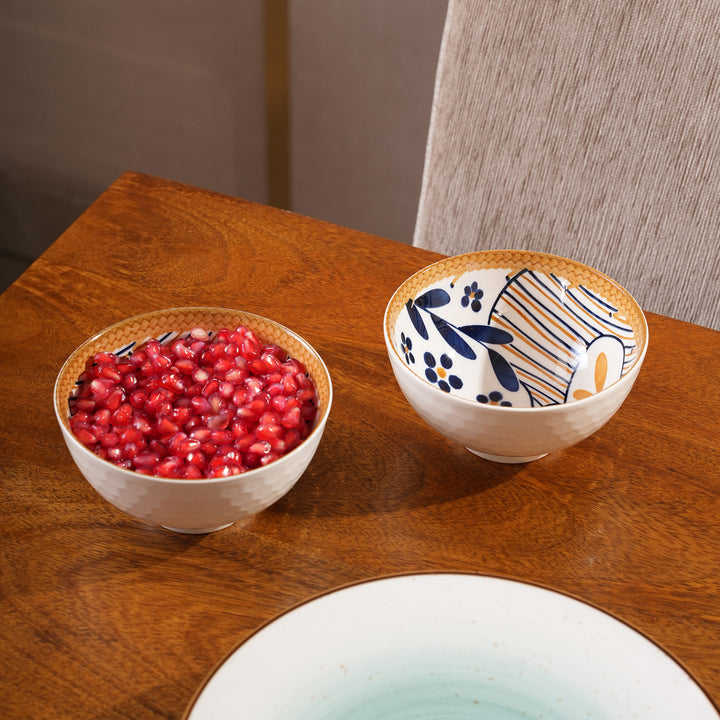 Terracotta Botanical Ceramic Bowls