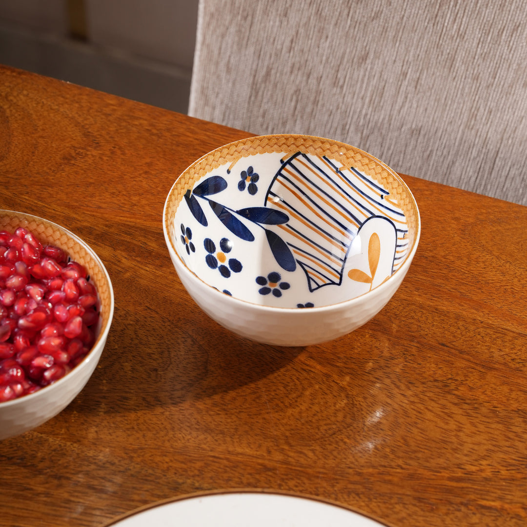 Terracotta Botanical Ceramic Bowls