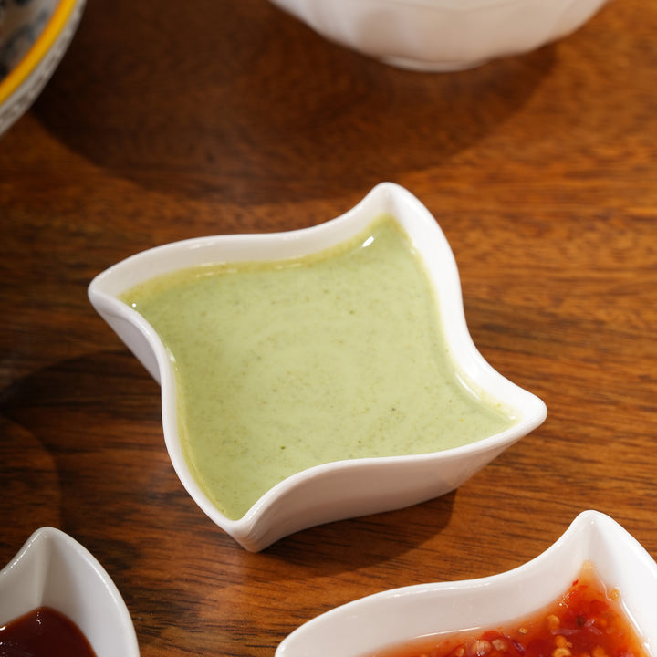Wavy Ceramic Dip Bowls | 3-Piece Set
