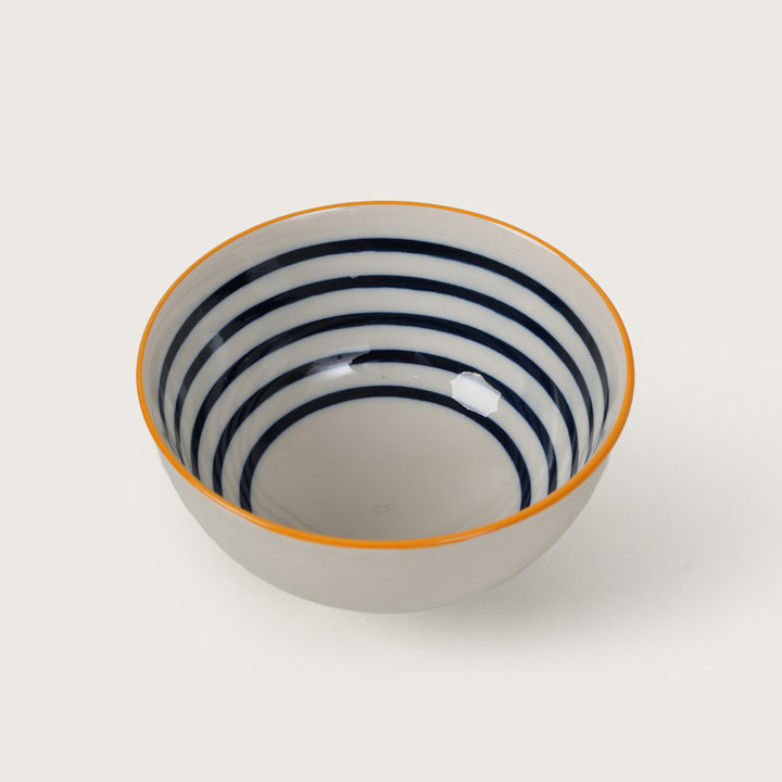 Blue Striped Ceramic Bowl