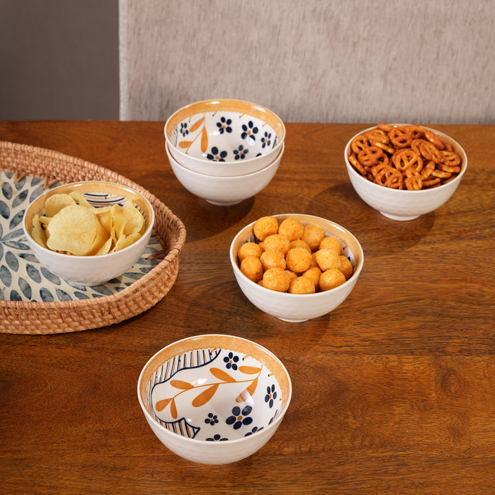 Terracotta Botanical Ceramic Bowls