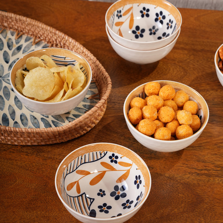 Terracotta Botanical Ceramic Bowls