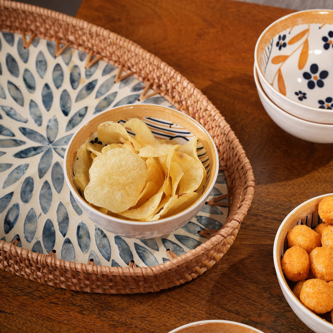 Terracotta Botanical Ceramic Bowls