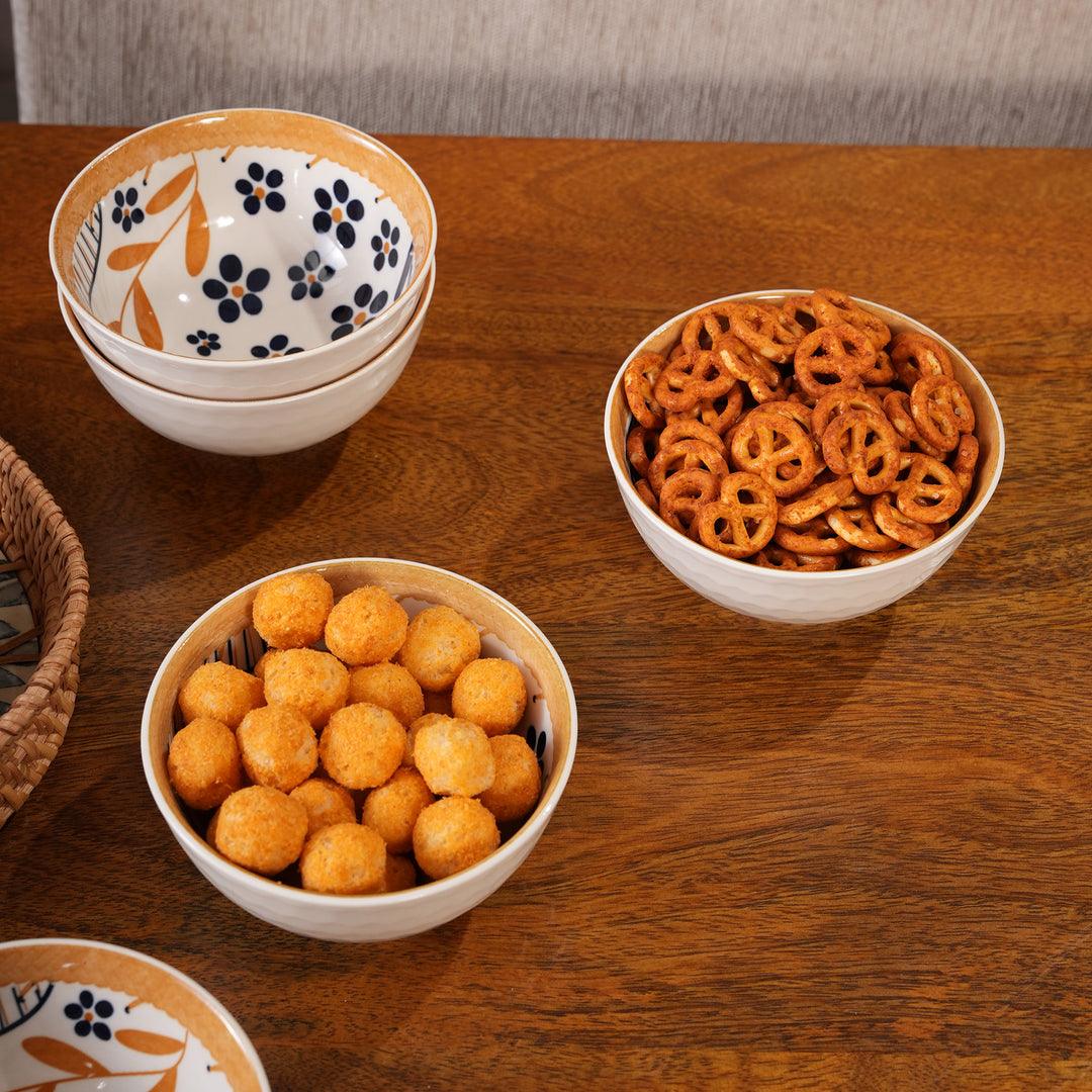 Terracotta Botanical Ceramic Bowls
