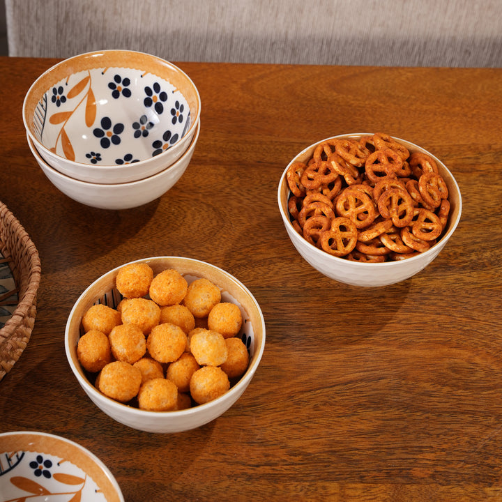 Terracotta Botanical Ceramic Bowls