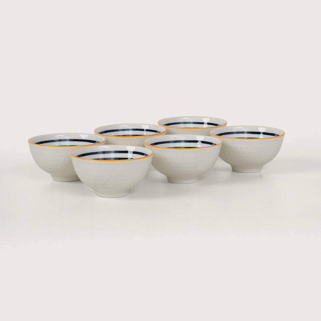 Blue Striped Ceramic Bowl