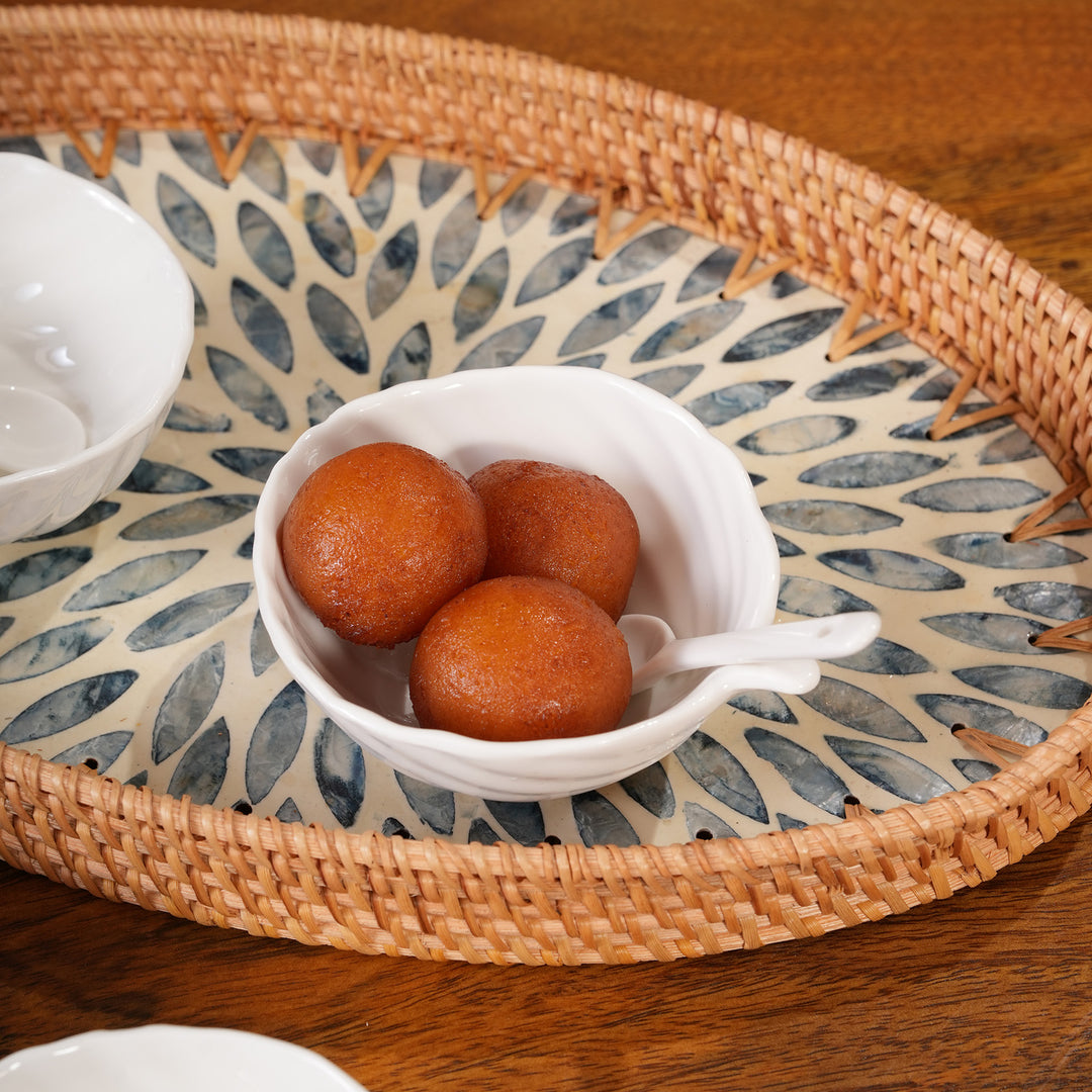 Leaf Dessert Bowls with Spoons