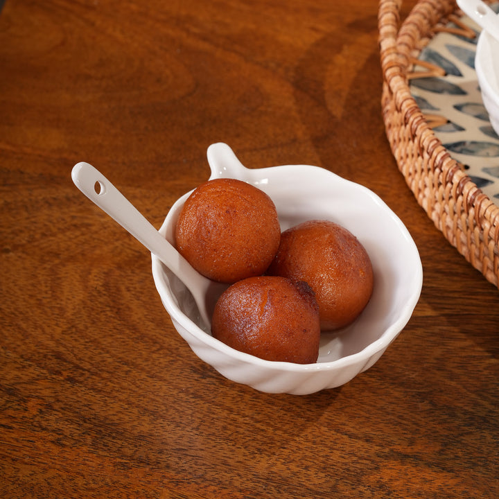 Leaf Dessert Bowls with Spoons