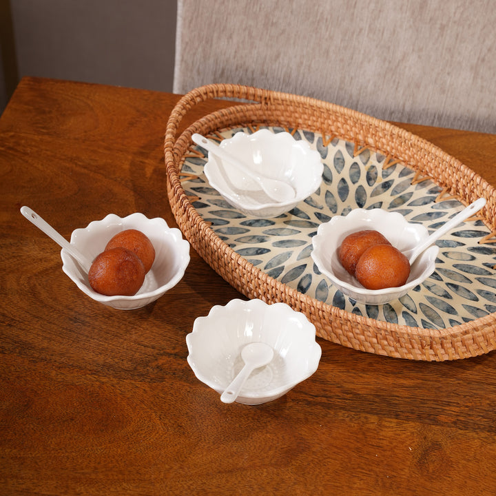 Sunflower Dessert Bowls with Spoons