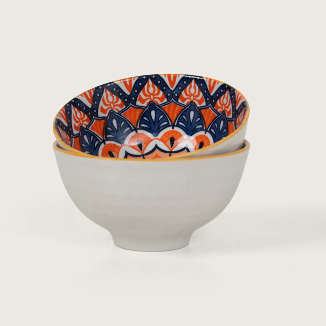 Orange & Blue Mandala Ceramic Bowl