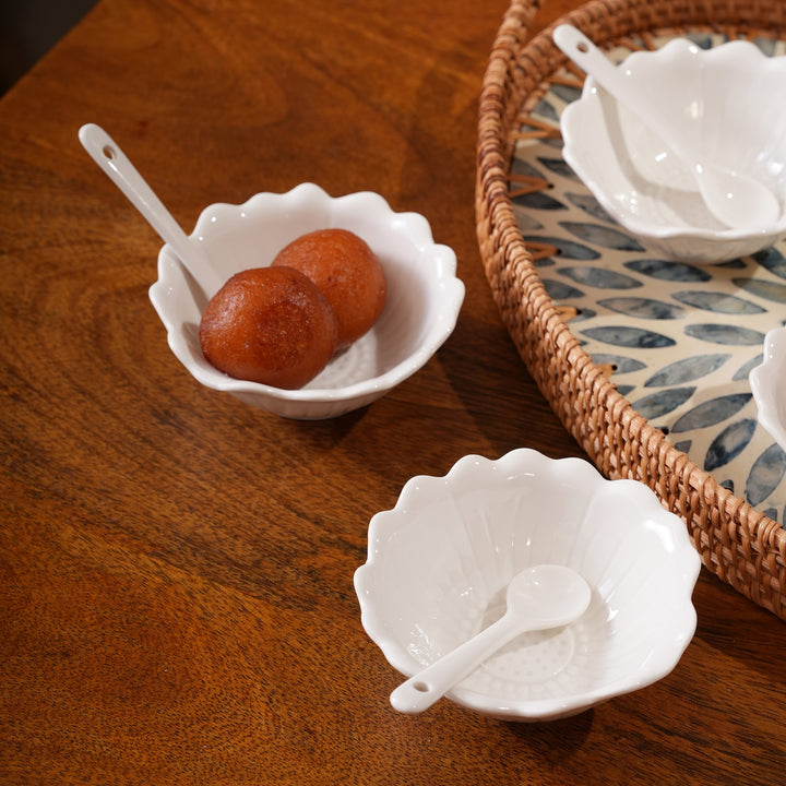 Sunflower Dessert Bowls with Spoons