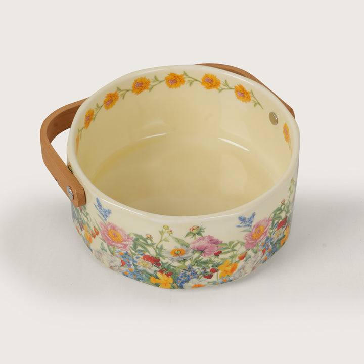 Vintage Floral Ceramic Fruit Basket