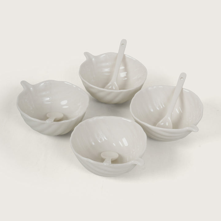 Leaf Dessert Bowls with Spoons