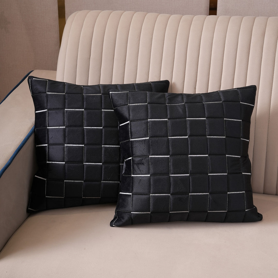 Quilted Grid Velvet Cushion Covers