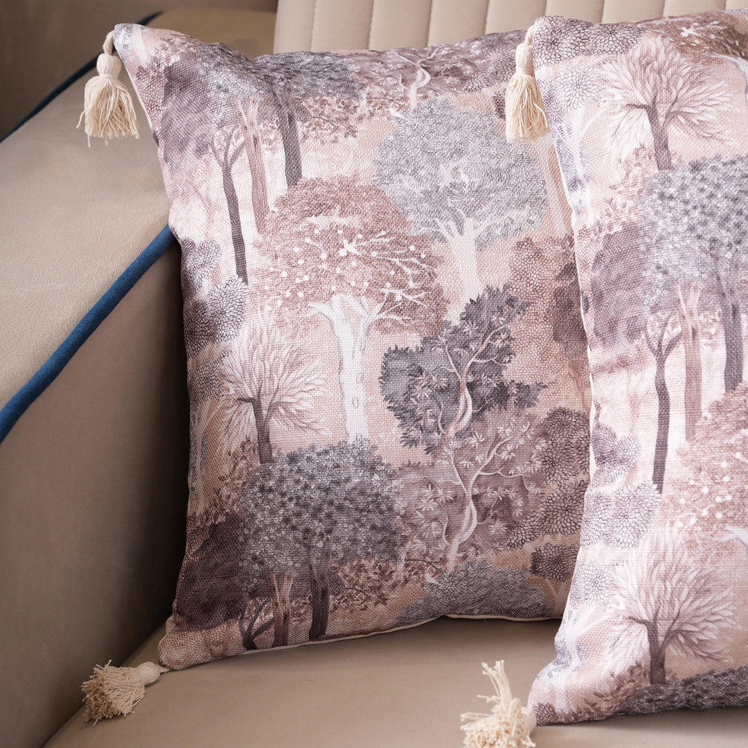 Enchanted Forest Tasseled Cushion Cover