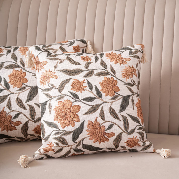 Meadow Blossom Tasseled Cushion