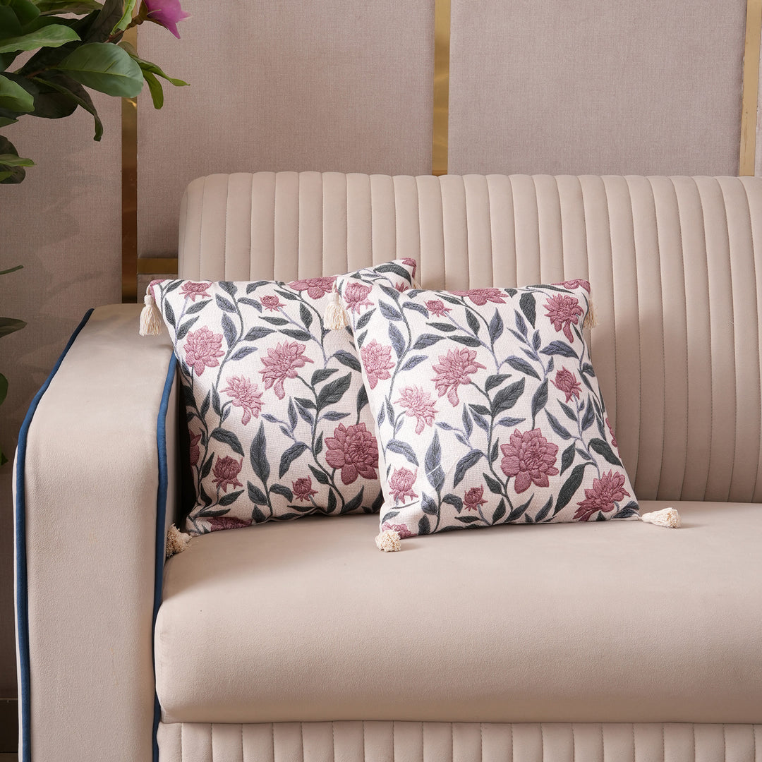 Meadow Blossom Tasseled Cushion