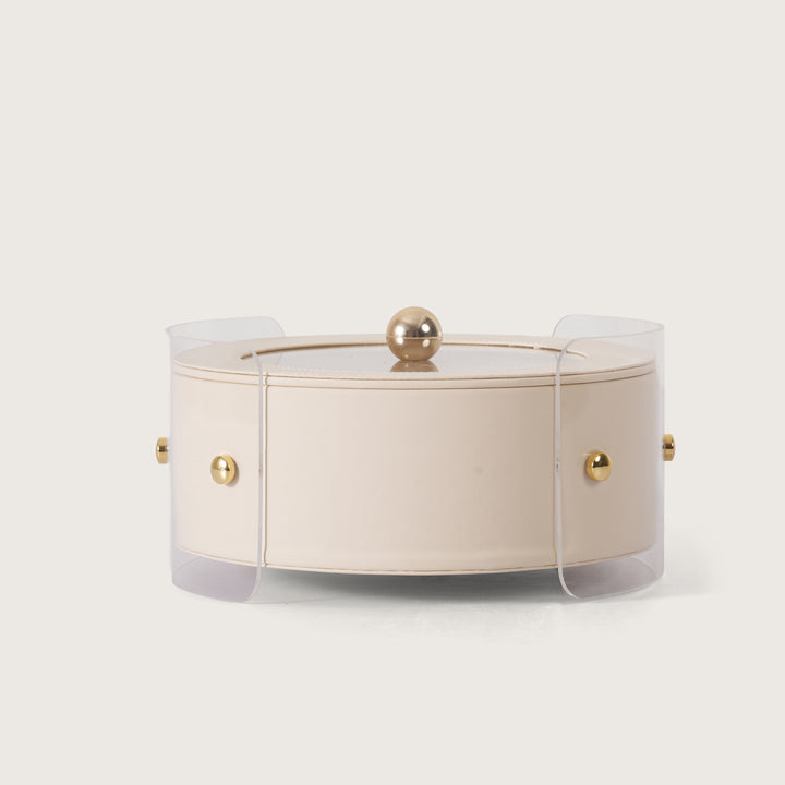 Luxury Round Organiser Storage Box With Lid
