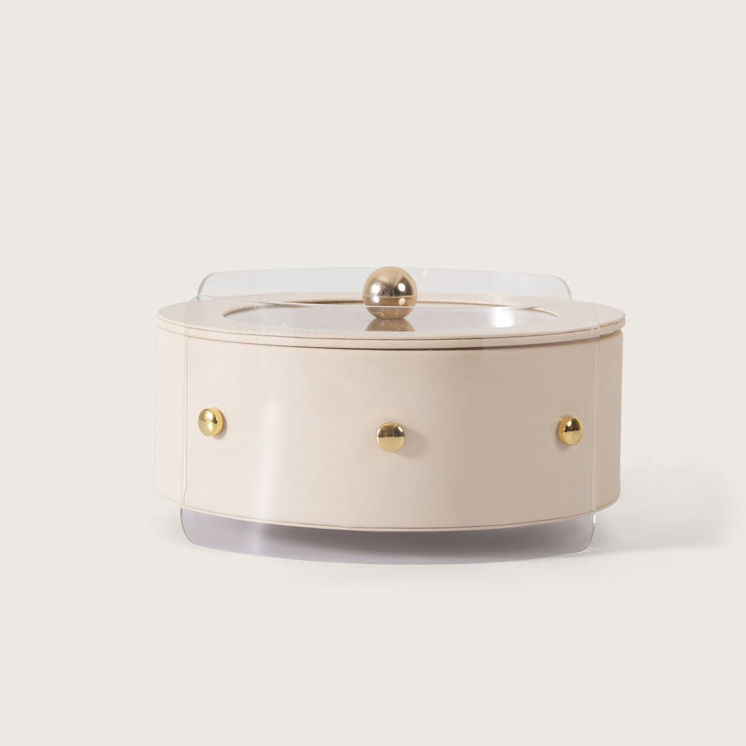 Luxury Round Organiser Storage Box With Lid