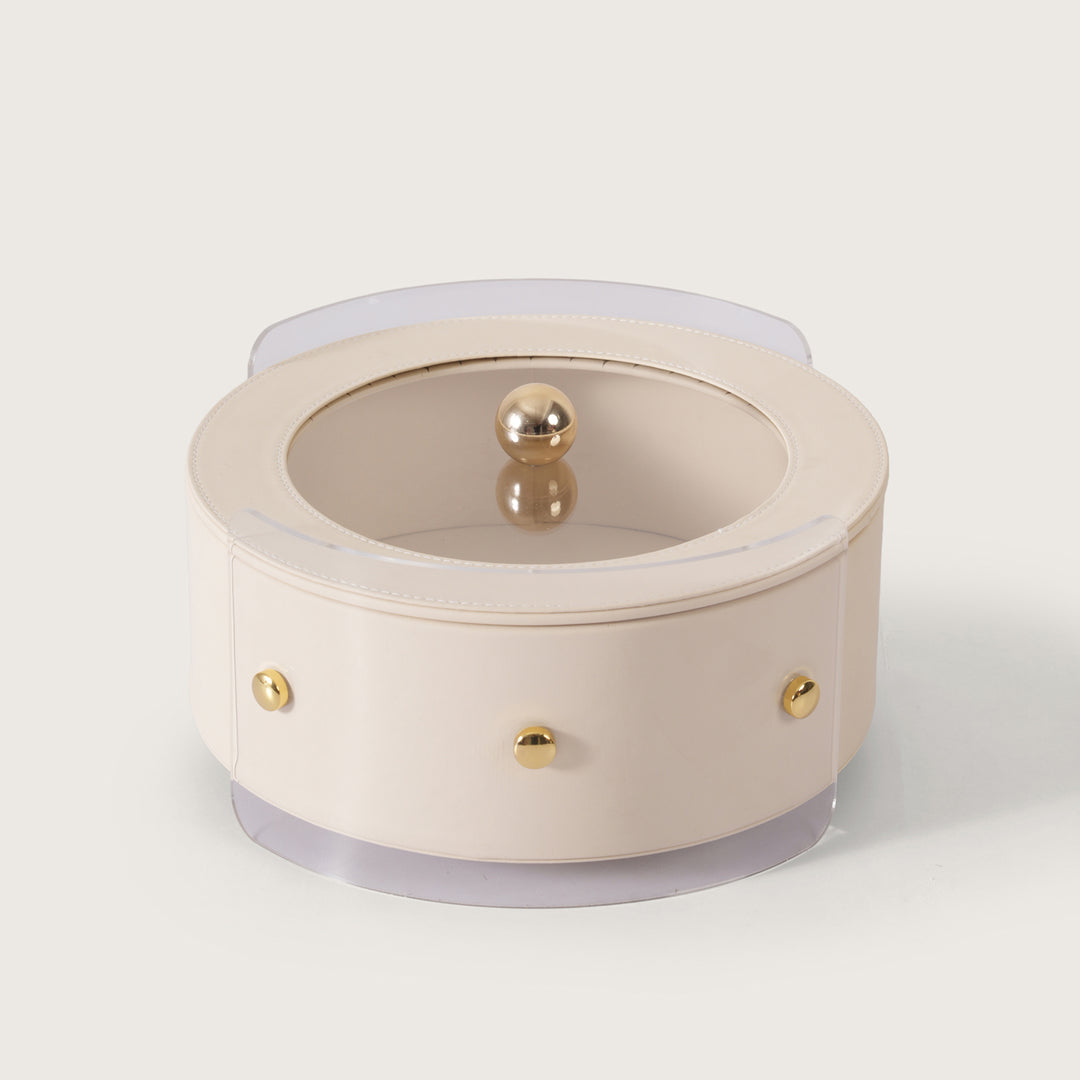 Luxury Round Organiser Storage Box With Lid