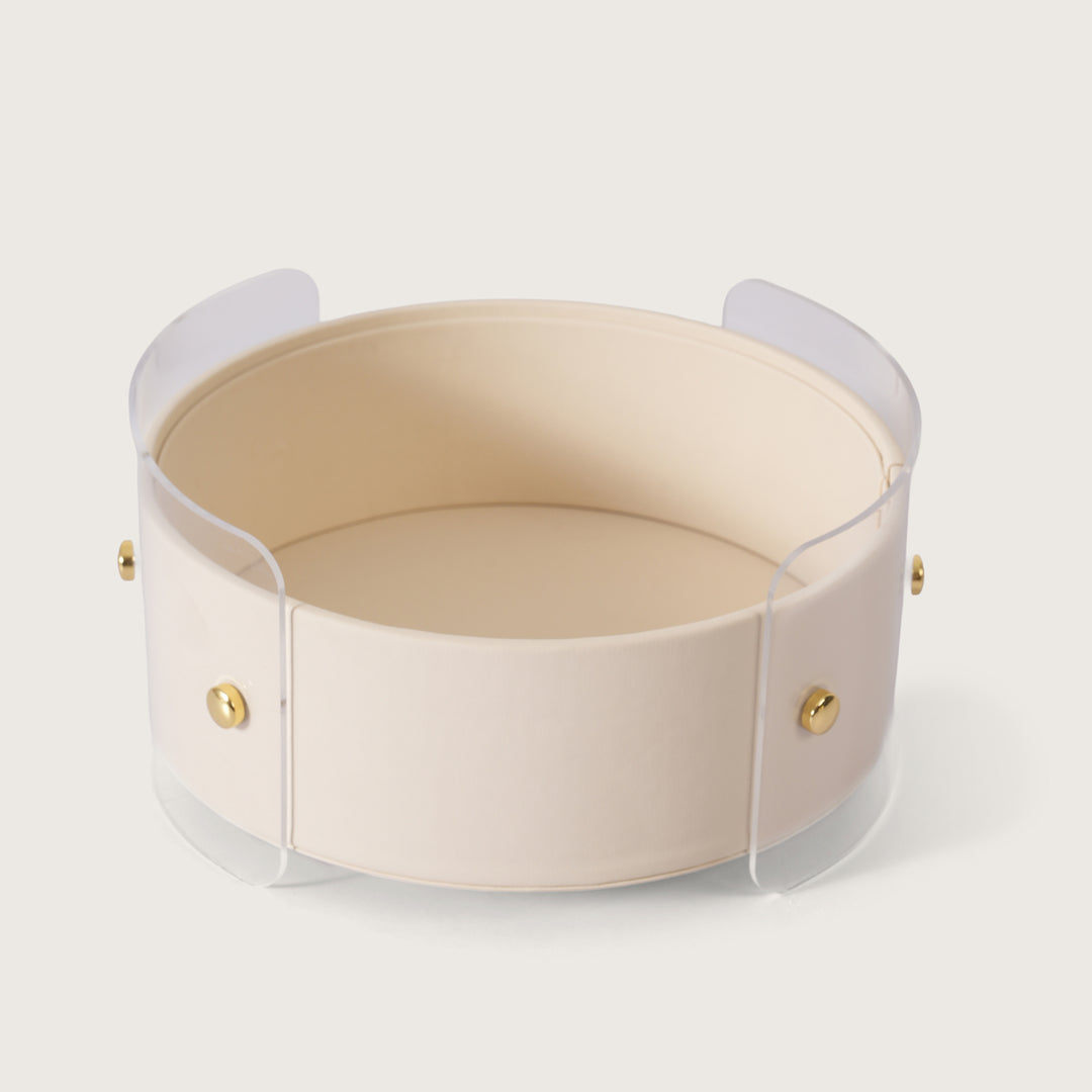 Luxury Round Organiser Storage Box With Lid