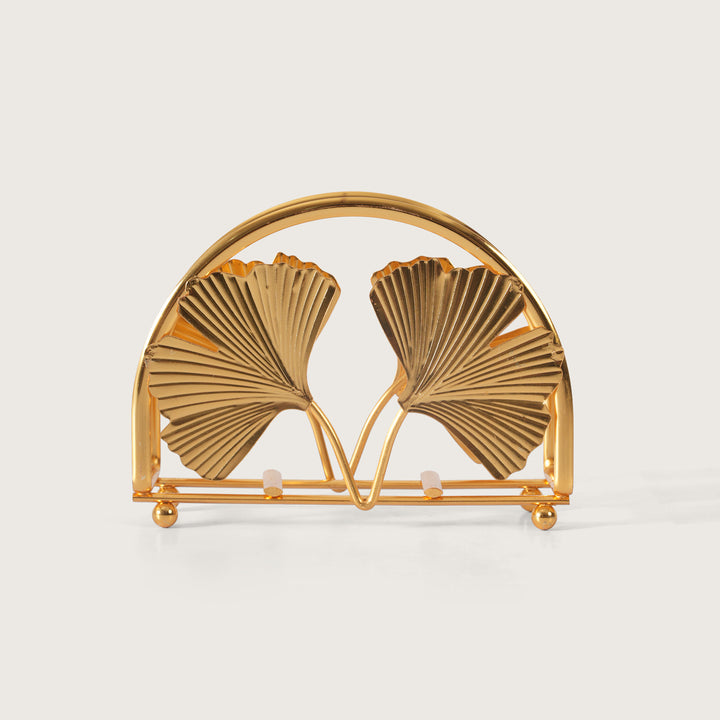 Gingko Leaves Napkin Holder With Metal Frame