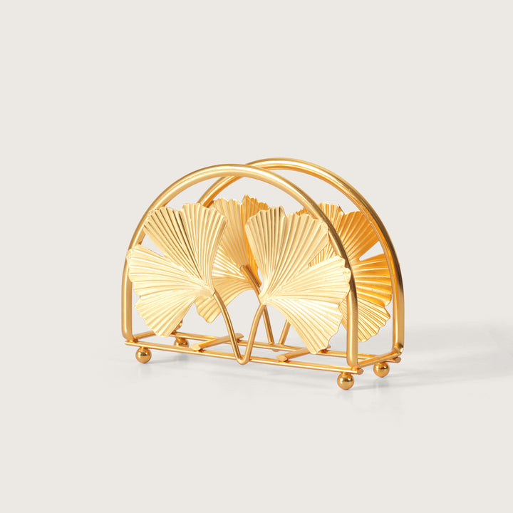 Gingko Leaves Napkin Holder With Metal Frame