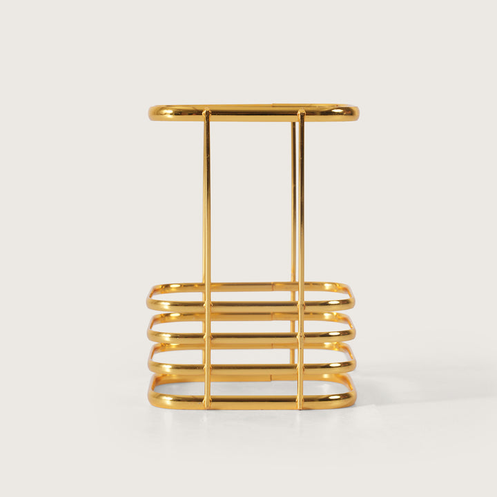 Elegant  Transparent Cutlery Stand With Gold Finish