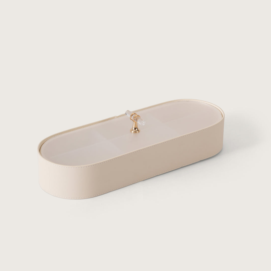 Luxe Leather Multicompartment Organiser Box