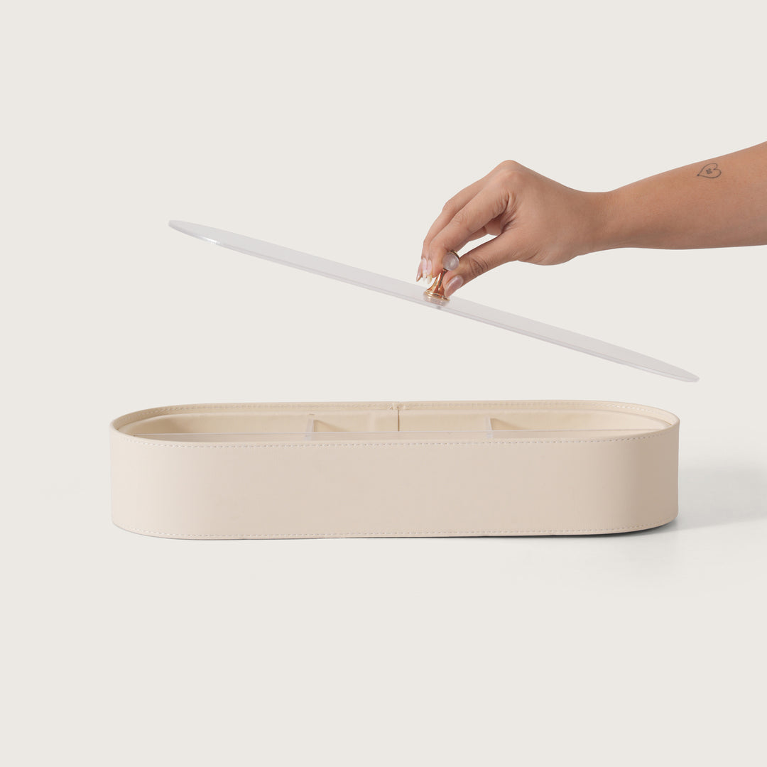 Luxe Leather Multicompartment Organiser Box