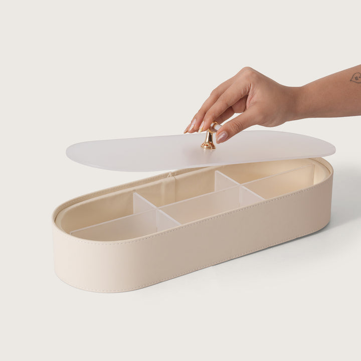 Luxe Leather Multicompartment Organiser Box