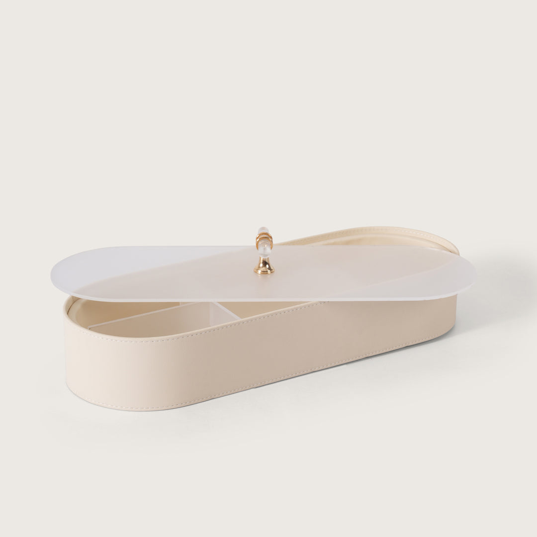 Luxe Leather Multicompartment Organiser Box