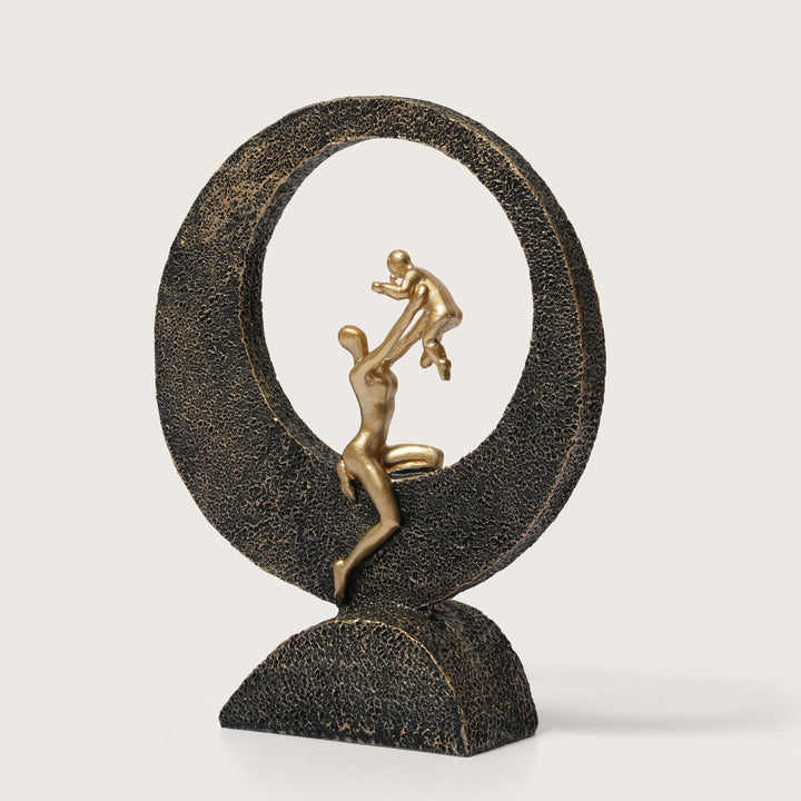 Mother & Baby Figurine with Circular Frame