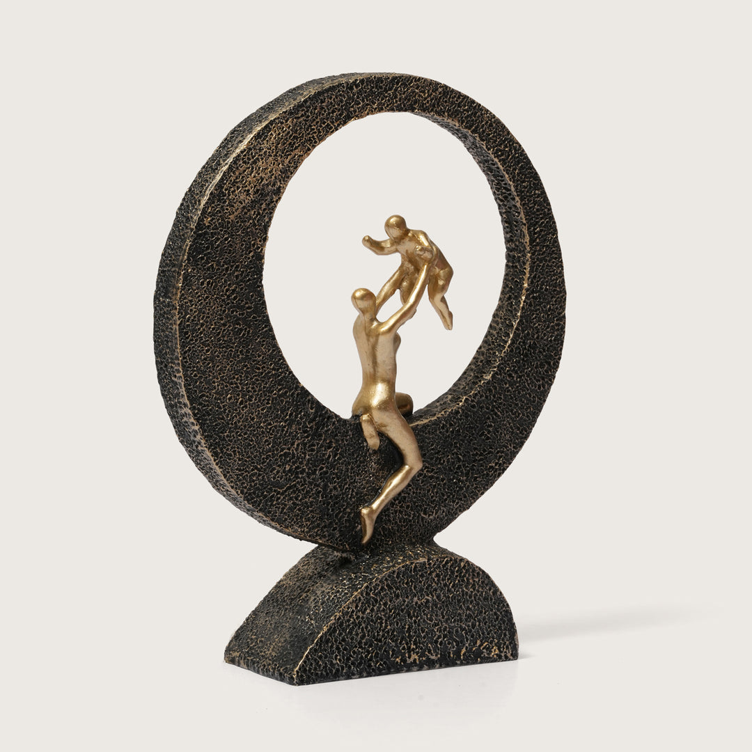 Mother & Baby Figurine with Circular Frame