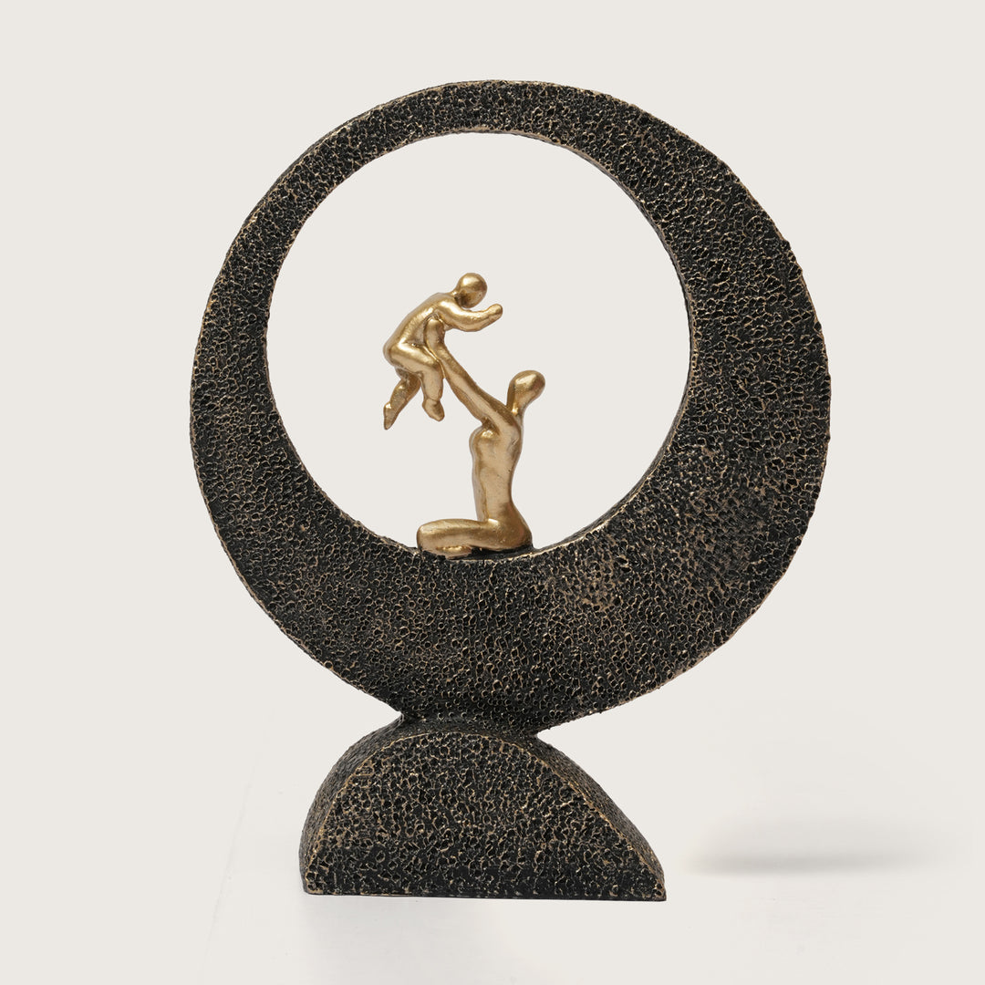 Mother & Baby Figurine with Circular Frame