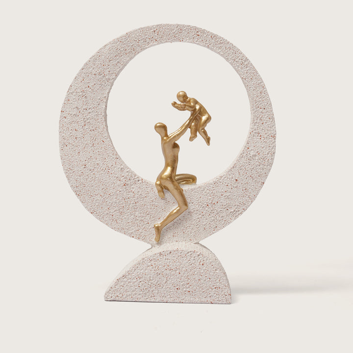Mother & Baby Figurine with Circular Frame