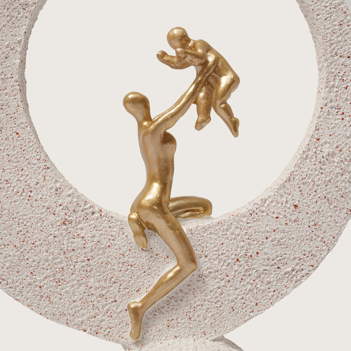 Mother & Baby Figurine with Circular Frame