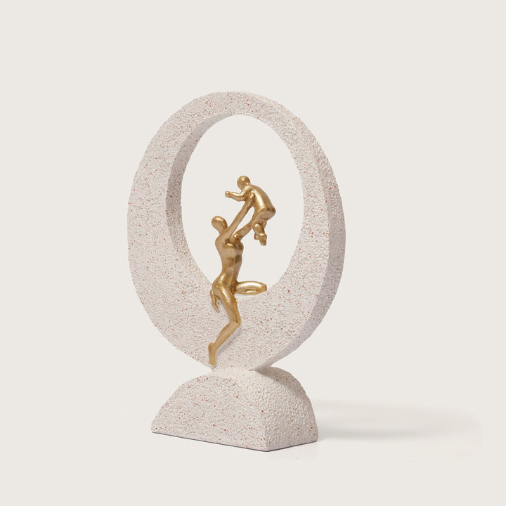 Mother & Baby Figurine with Circular Frame