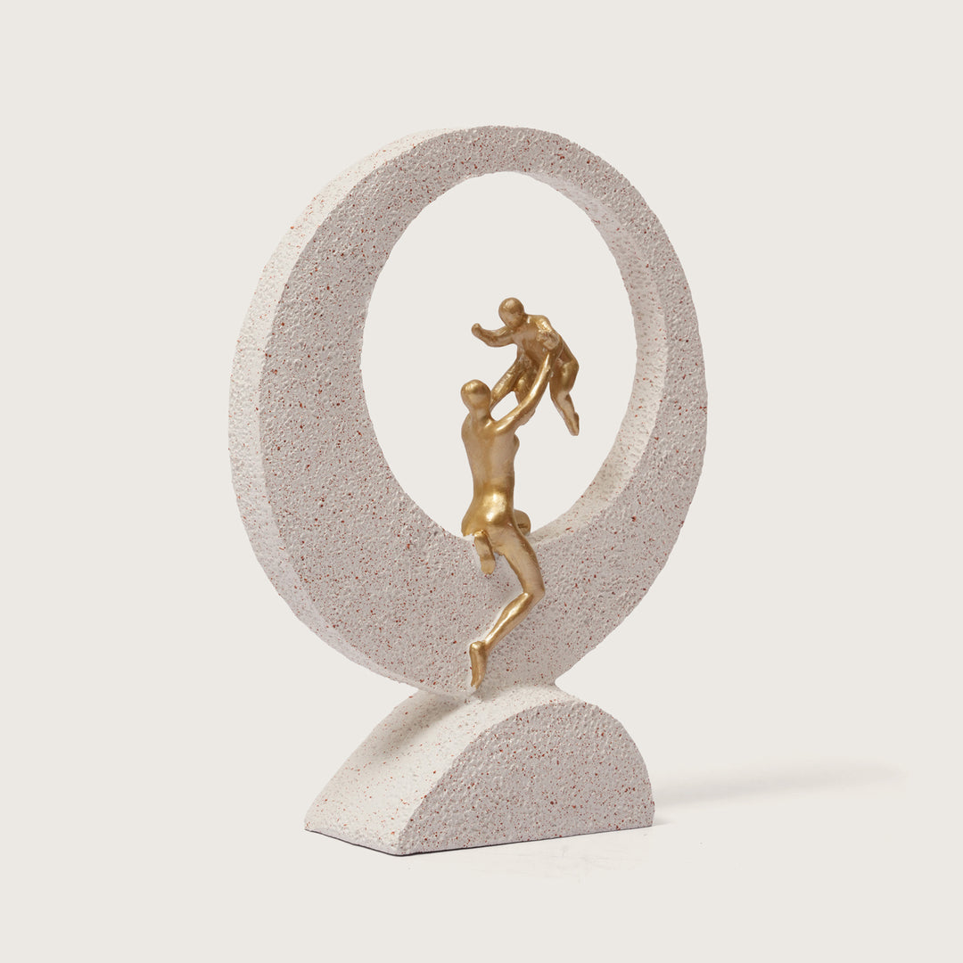 Mother & Baby Figurine with Circular Frame