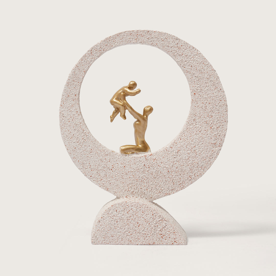 Mother & Baby Figurine with Circular Frame